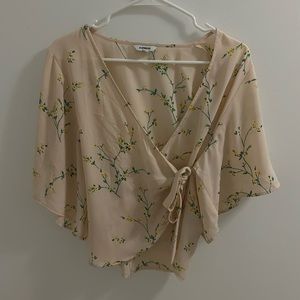 Express floral wrap top